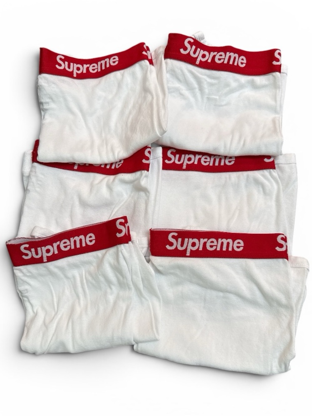 Supreme boxers 6 pair white cotton boxer briefs Large